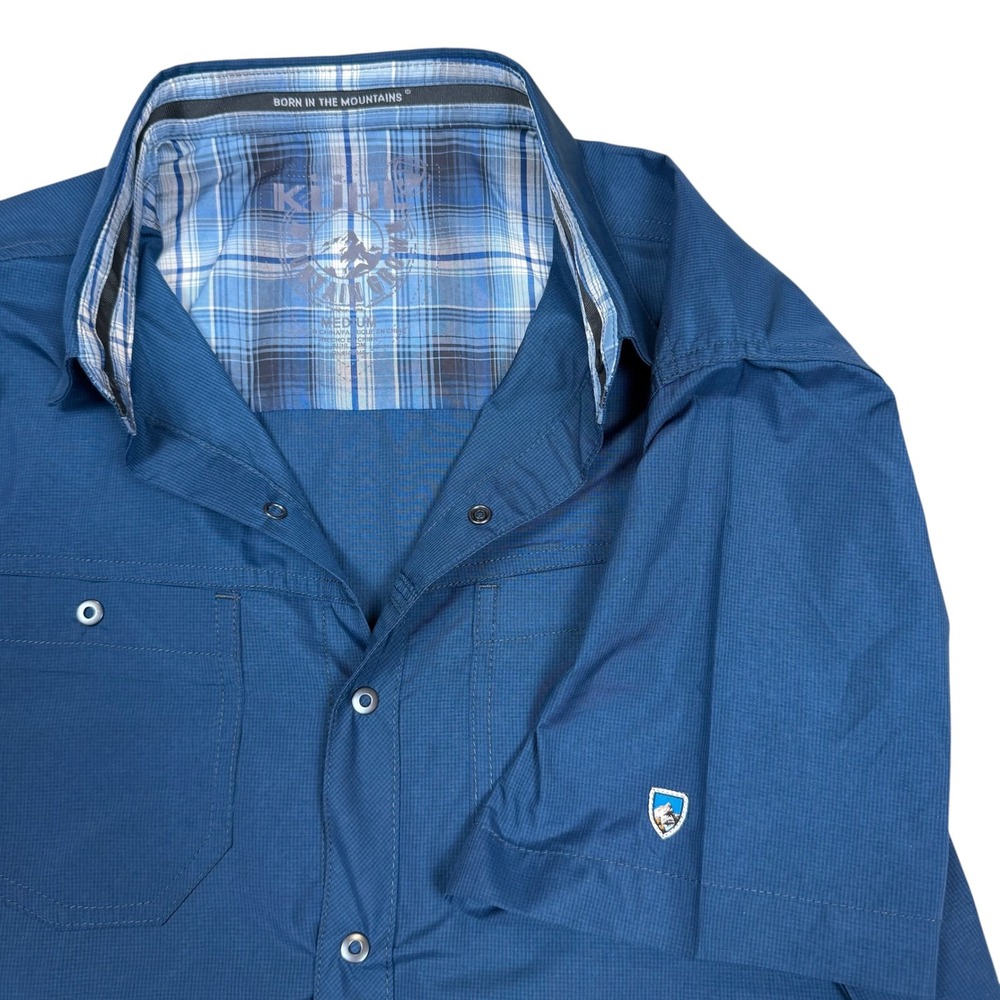 Kuhl Airspeed Mens Blue Short Sleeve Button Down Hiking Shirt 7276 Medium - Picture 2 of 8